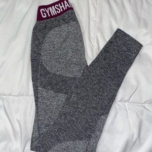 Gymshark Flex Leggings - Charcoal Marl/Deep Plum